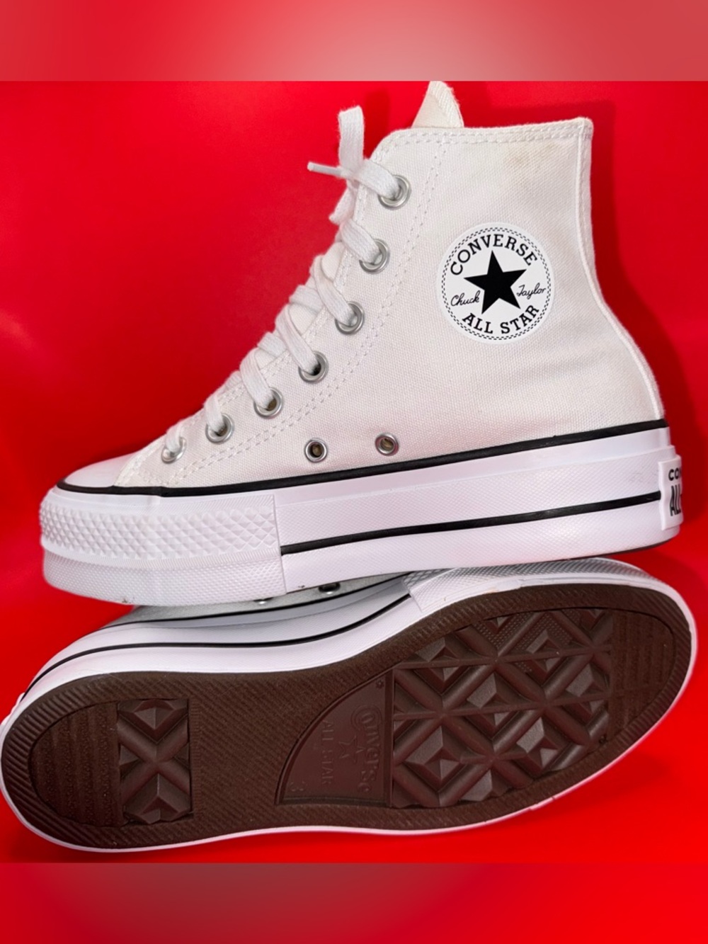 Converse Platform High Tops White Move Sneakers Women’s 5 Worn Once - Picture 9 of 16